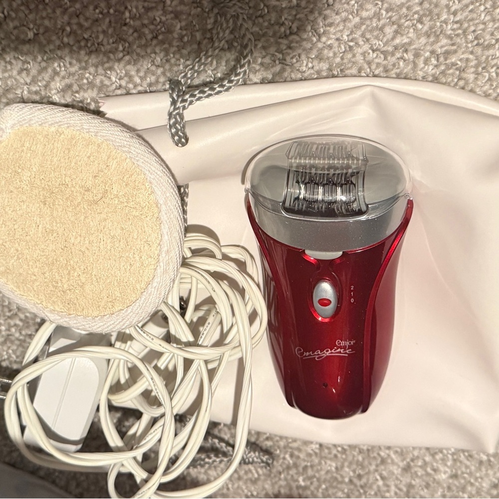 Red Emjoi Epilator with Accessories